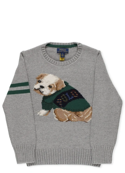 Shop Ralph Lauren Bulldog Sweater In Andover Heather