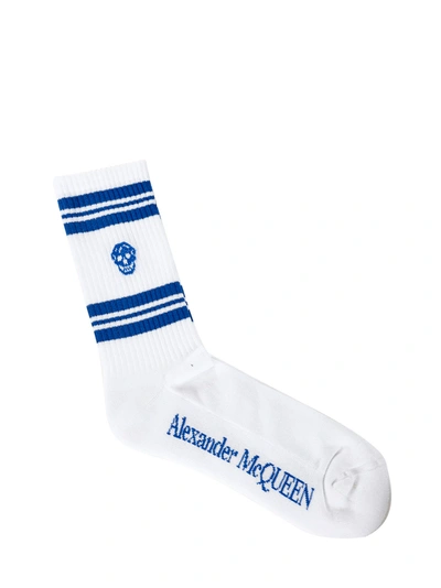 Shop Alexander Mcqueen Skull Socks In White