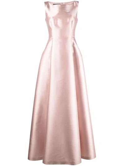 Shop Alberta Ferretti Rose Pink Silk Blend Dress In Cipria