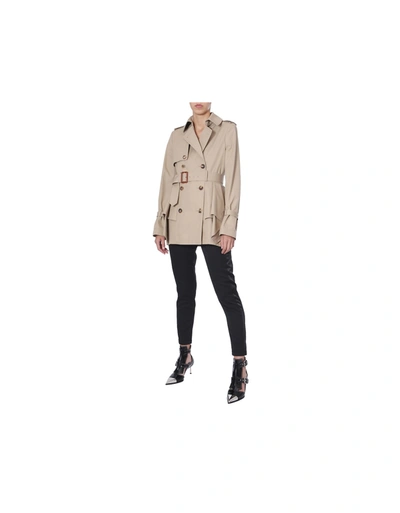 Shop Alexander Mcqueen Flared Trench In Beige