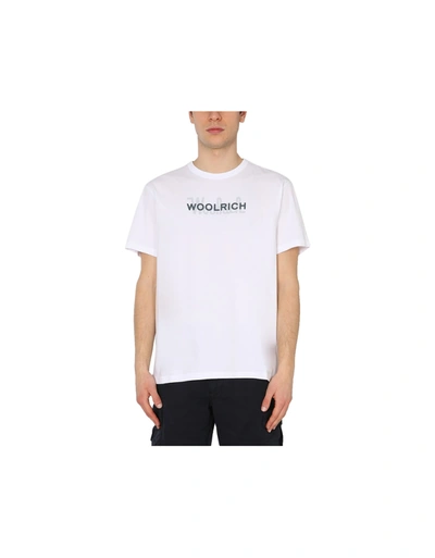 Shop Woolrich Crew Neck T-shirt In White