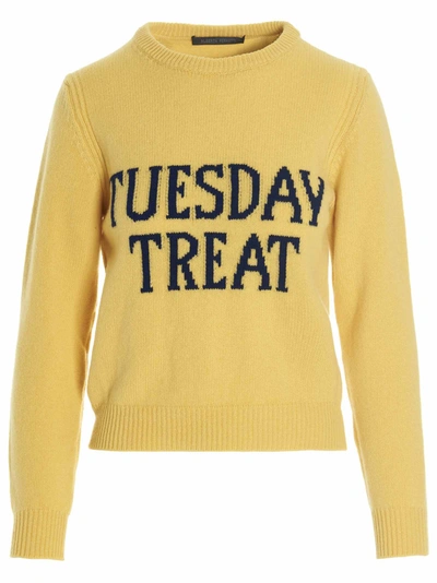 Shop Alberta Ferretti Tuesday Treat Sweater In Giallo