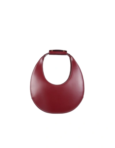 Shop Staud Moon Leather Bag In Red