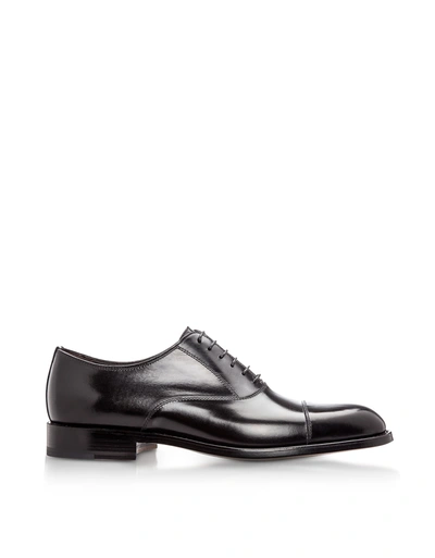Shop Moreschi New York Black M Calfskin Oxford Shoes