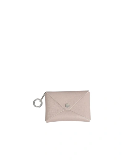 Shop Il Bisonte Titania Leather Envelope Card Holder In Light Gray
