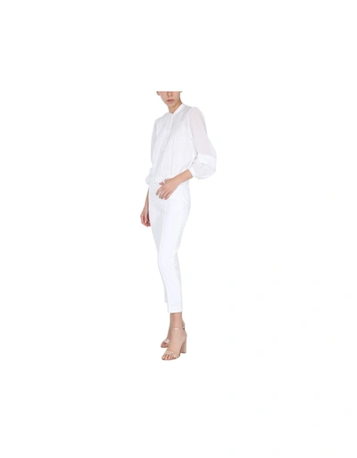 Shop Michael Kors Slim Fit Trousers In White