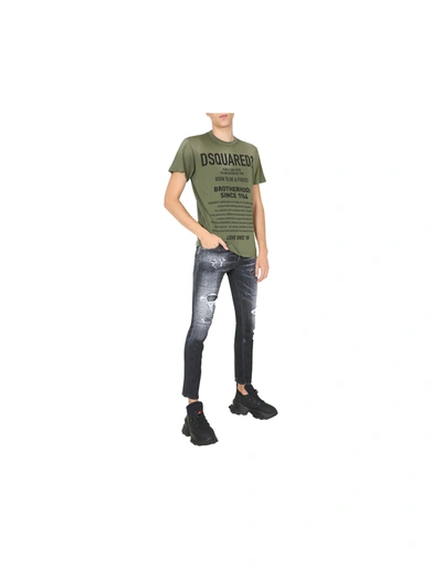 Shop Dsquared2 Crew Neck T-shirt In Brown
