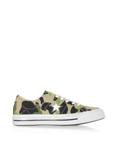 Shop Converse One Star W/ Archive Prints Remix Low Top In Green/brown