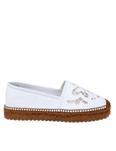Shop Dolce & Gabbana Espadrillas In Canvas With Embroidery In White