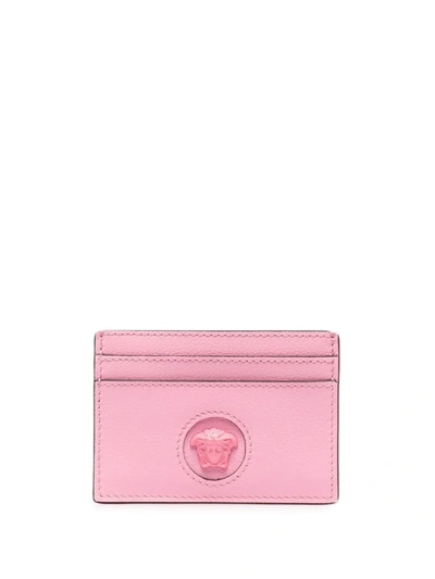 Shop Versace Medusa Head Detail Cardholder In Pink