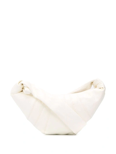Shop Lemaire Croissant Knotted Shoulder Bag In White