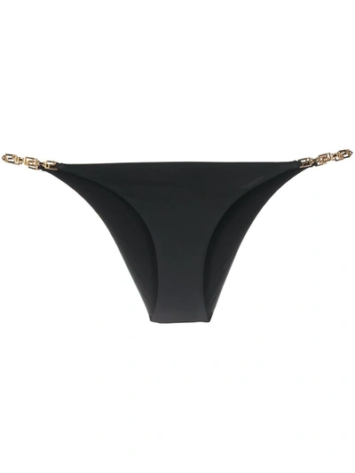 Shop Versace Greca Sided Bikini Bottoms In Black