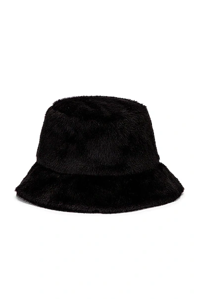 Shop Stand Studio Wera Faux Fur Bucket Hat In Black