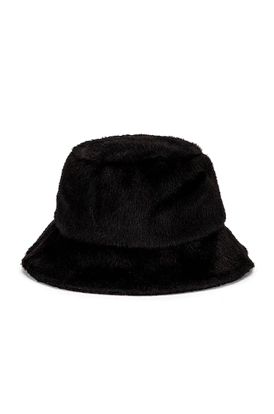 Shop Stand Studio Wera Faux Fur Bucket Hat In Black
