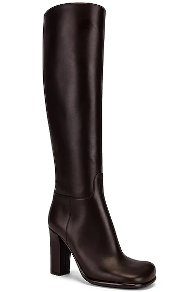 Shop Bottega Veneta Leather Knee High Boots In Fondant