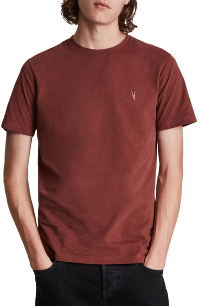 Shop Allsaints Brace Tonic Slim Fit Crewneck T-shirt In Damson Red