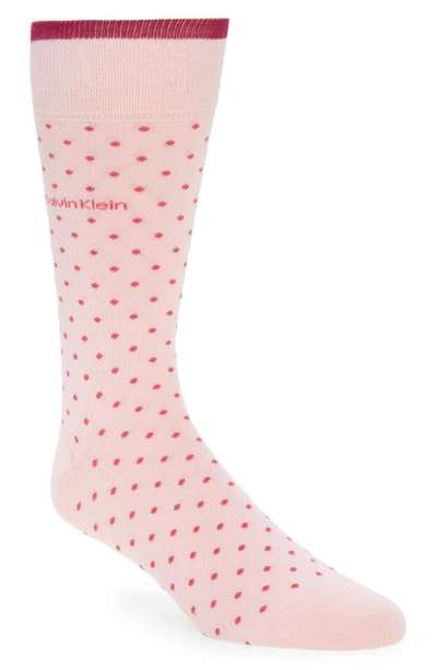 Shop Calvin Klein Giza Pindot Dress Socks In Rosa Pink