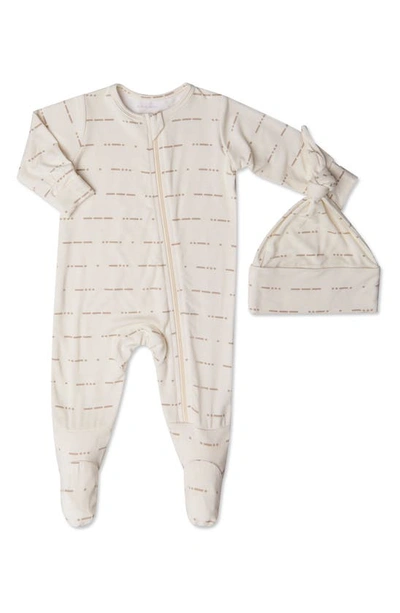 Shop Baby Grey By Everly Grey Seahorse Print Footie & Hat Set In Love