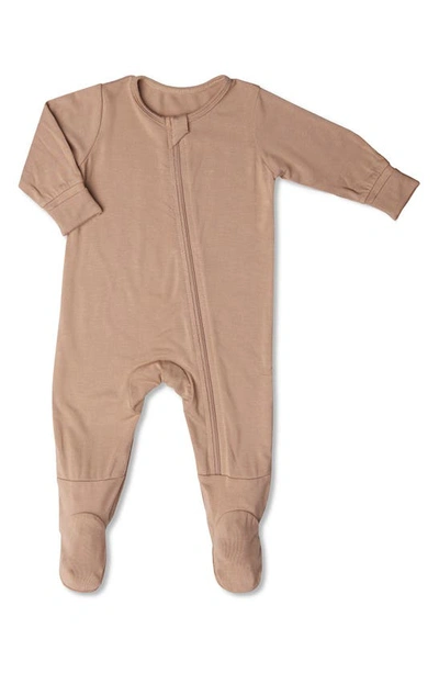 Shop Baby Grey By Everly Grey Print Footie In Latte