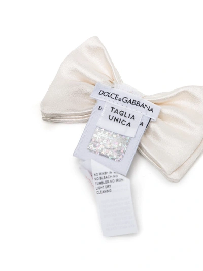 Dolce & Gabbana Silk Bow Tie In White