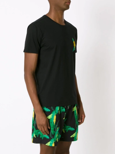 Shop Amir Slama Banana-print Crewneck T-shirt In Black