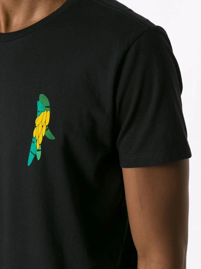 Shop Amir Slama Banana-print Crewneck T-shirt In Black