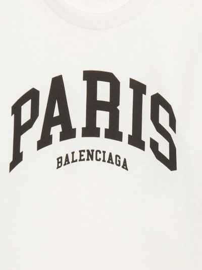 Shop Balenciaga Paris-print Logo T-shirt In White