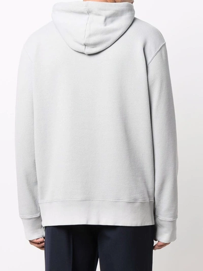 Folk Drawstring Pullover Hoodie In Blue