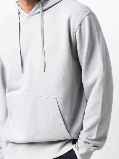 Folk Drawstring Pullover Hoodie In Blue