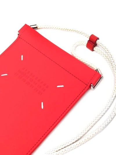 Shop Maison Margiela Four-stitch Phone Wallet In Red