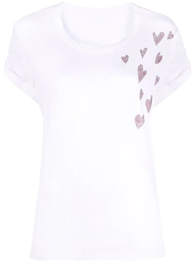 Shop Zadig & Voltaire Heart-embellished T-shirt In White