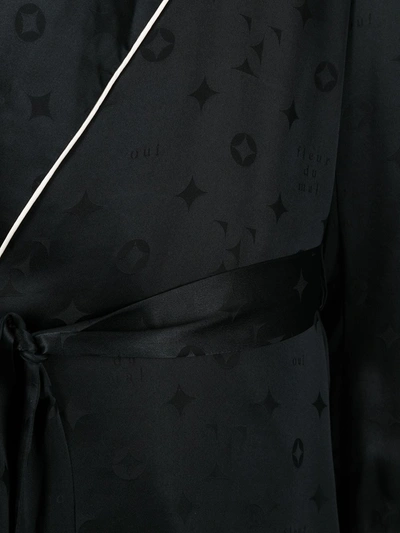 Fleur Du Mal Jacquard Silk Gown In Black