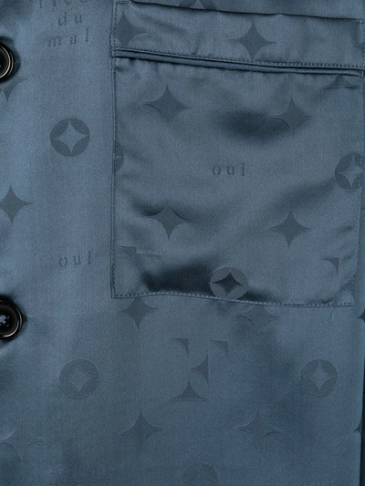 Fleur Du Mal Jacquard Silk Pyjama Top In Blue