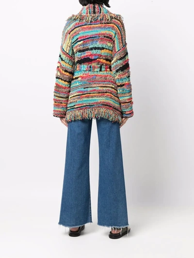 Shop Alanui Over The Rainbow Icon Cardigan In Brown