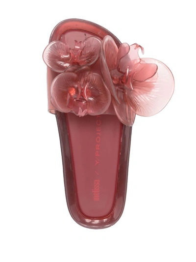 Y/project Melissa Beach Slide Flower Y Project Adclear In Red