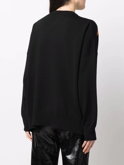 Shop Loewe Love-jacquard Sweater In Black