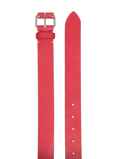 Shop P.a.r.o.s.h Buckled Leather Belt In Red