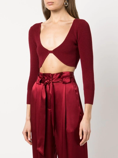 Shop Michelle Mason Bralette Knit Top In Red