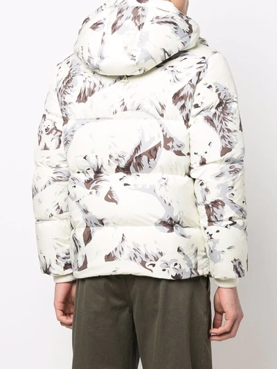 Shop Kenzo Hooded Padded Jacket In Neutrals