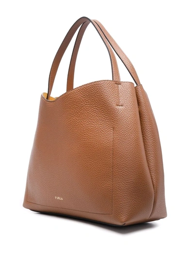 Shop Furla Large Primula Tote Bag In Brown
