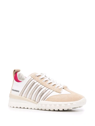 Shop Dsquared2 Contrast-panel Low-top Sneakers In White
