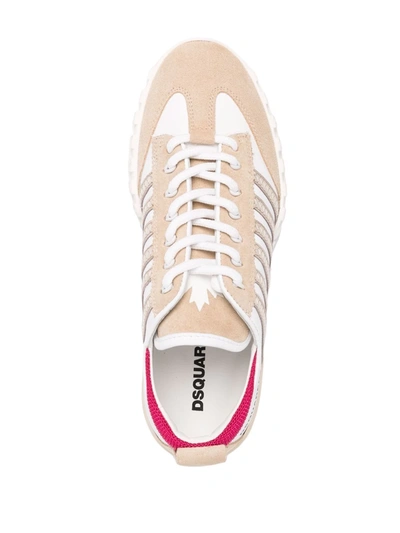 Shop Dsquared2 Contrast-panel Low-top Sneakers In White