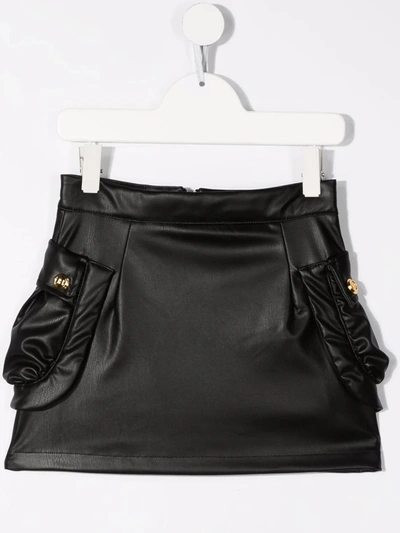Shop Balmain Zipped-up Mini Skirt In Black