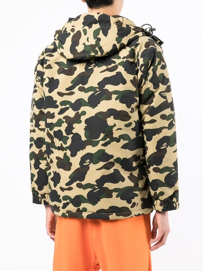 Shop A Bathing Ape Camouflage-print Hooded Jacket In Green