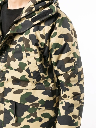 Shop A Bathing Ape Camouflage-print Hooded Jacket In Green