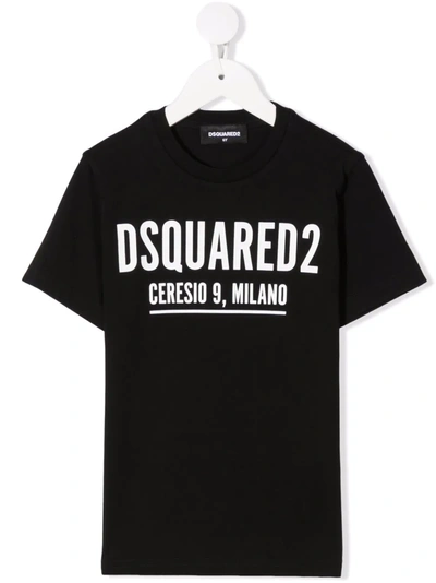 Dsquared2 Logo-print Crewneck T-shirt In Black