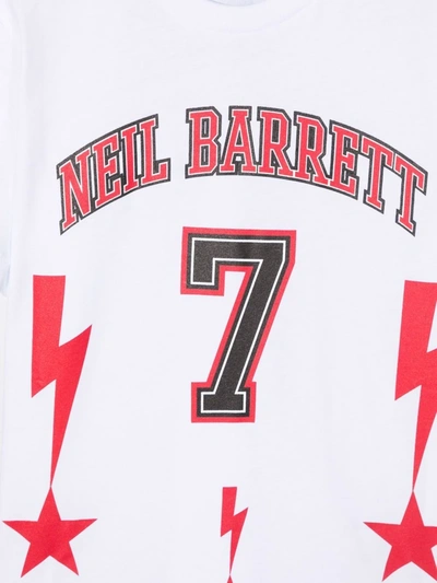 Shop Neil Barrett Lightning Bolt Graphic T-shirt In White