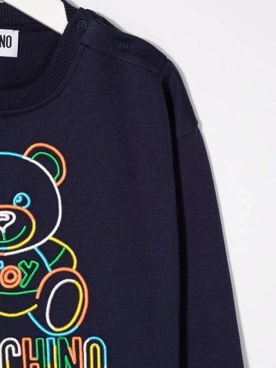 Shop Moschino Teddy Bear-motif Sweatshirt In Blue