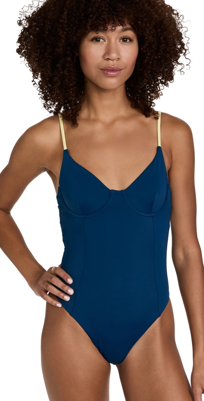Shop Onia Isabella One Piece In Blue Opal