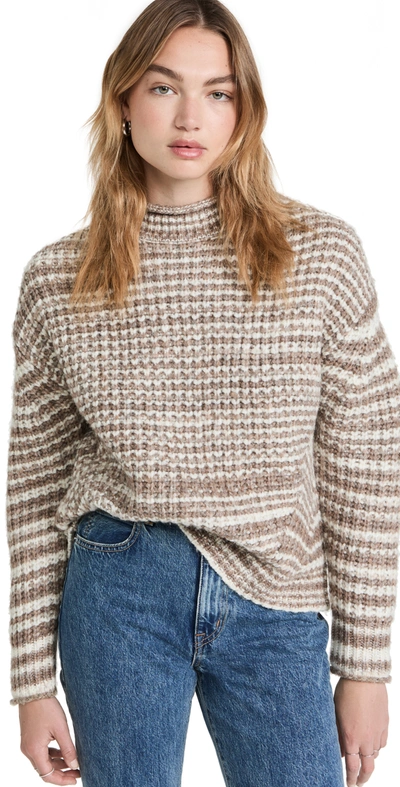 Shop Rails Echo Sweater In Brown White Space Dye